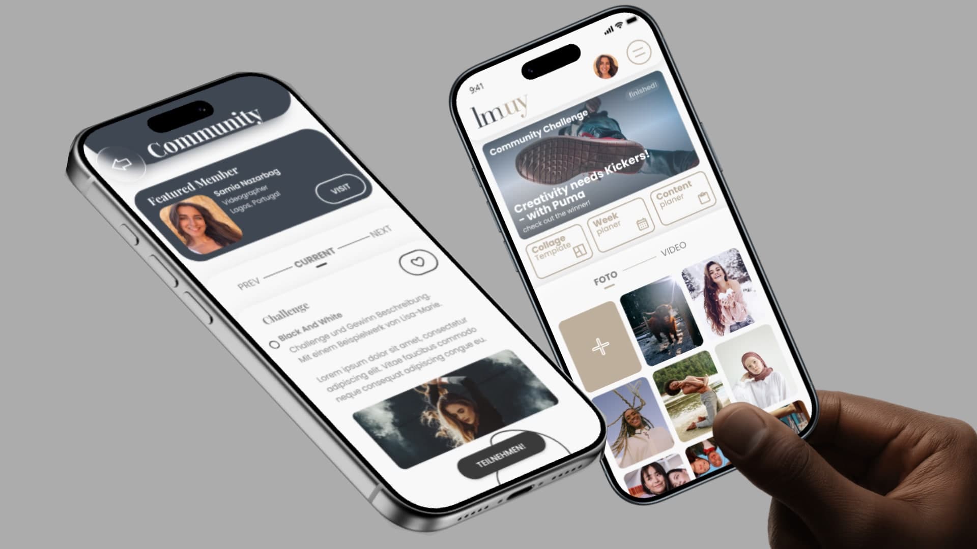 Interface-Screens der LMWY-App