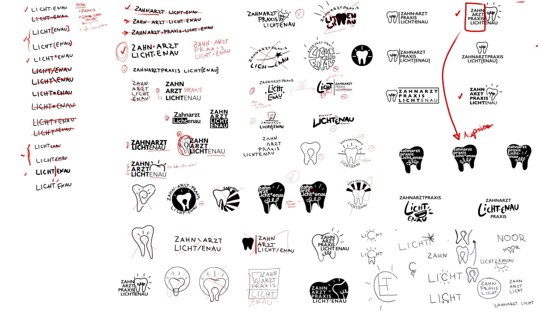 Logo-Entwürfe für die Zahnarztpraxis Lichtenau